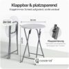 Stehtisch 2er-Set klappbar Ø60cm Marmoroptik Weiß 110cm Höhe – Bild 2