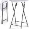 Stehtisch 2er-Set Ø60cm klappbar Holzdekor Weiß Stehtisch 2er-Set Ø60cm klappbar Holzdekor Weiß