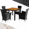 Polyrattan Garten-Sitzgruppe Korfu 5-tlg Schwarz