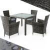 Polyrattan Garten-Sitzgruppe Bali 5-tlg Grau/Anthrazit