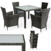 Polyrattan Garten-Sitzgruppe Bali 5-tlg Grau/Anthrazit – Bild 2