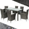 Polyrattan Garten-Sitzgruppe 7-tlg Grau/Anthrazit Polyrattan Garten-Sitzgruppe 7-tlg Grau/Anthrazit