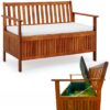 Gartenbank Akazienholz 120x65x85cm Stauraum – Bild 2