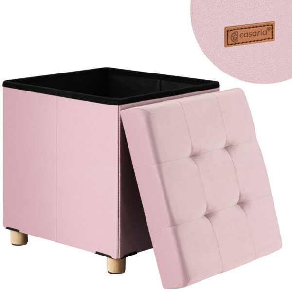 Sitzhocker Rosa Samt 42x38x38cm faltbar – Bild 2