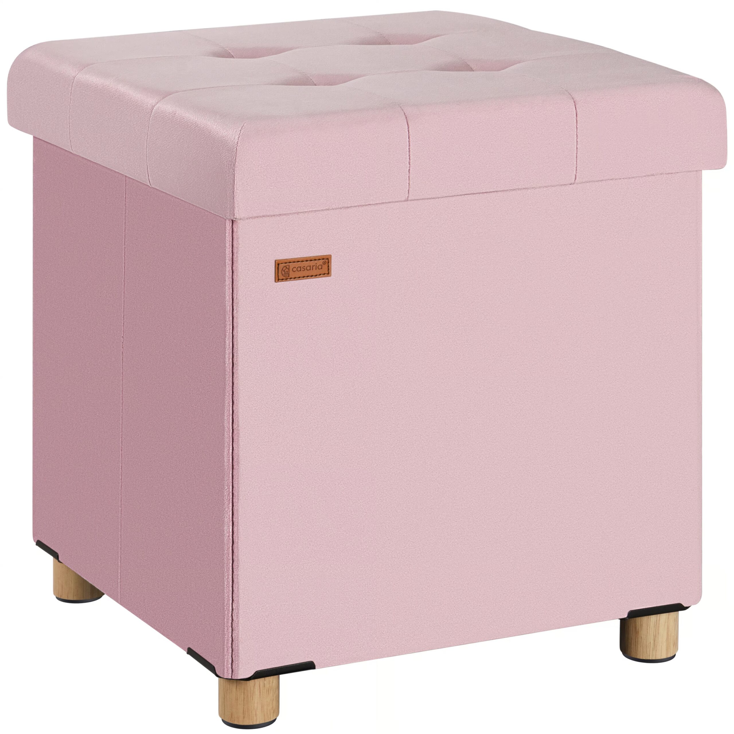 Sitzhocker Rosa Samt 42x38x38cm faltbar