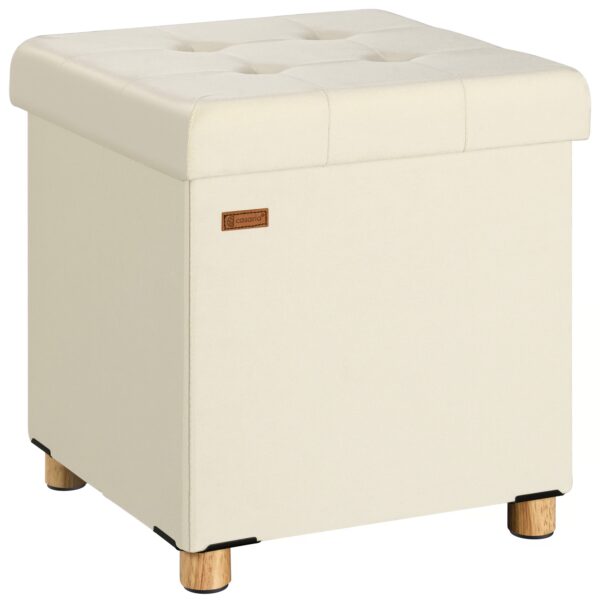 Sitzhocker Beige Samt 42x38x38cm faltbar