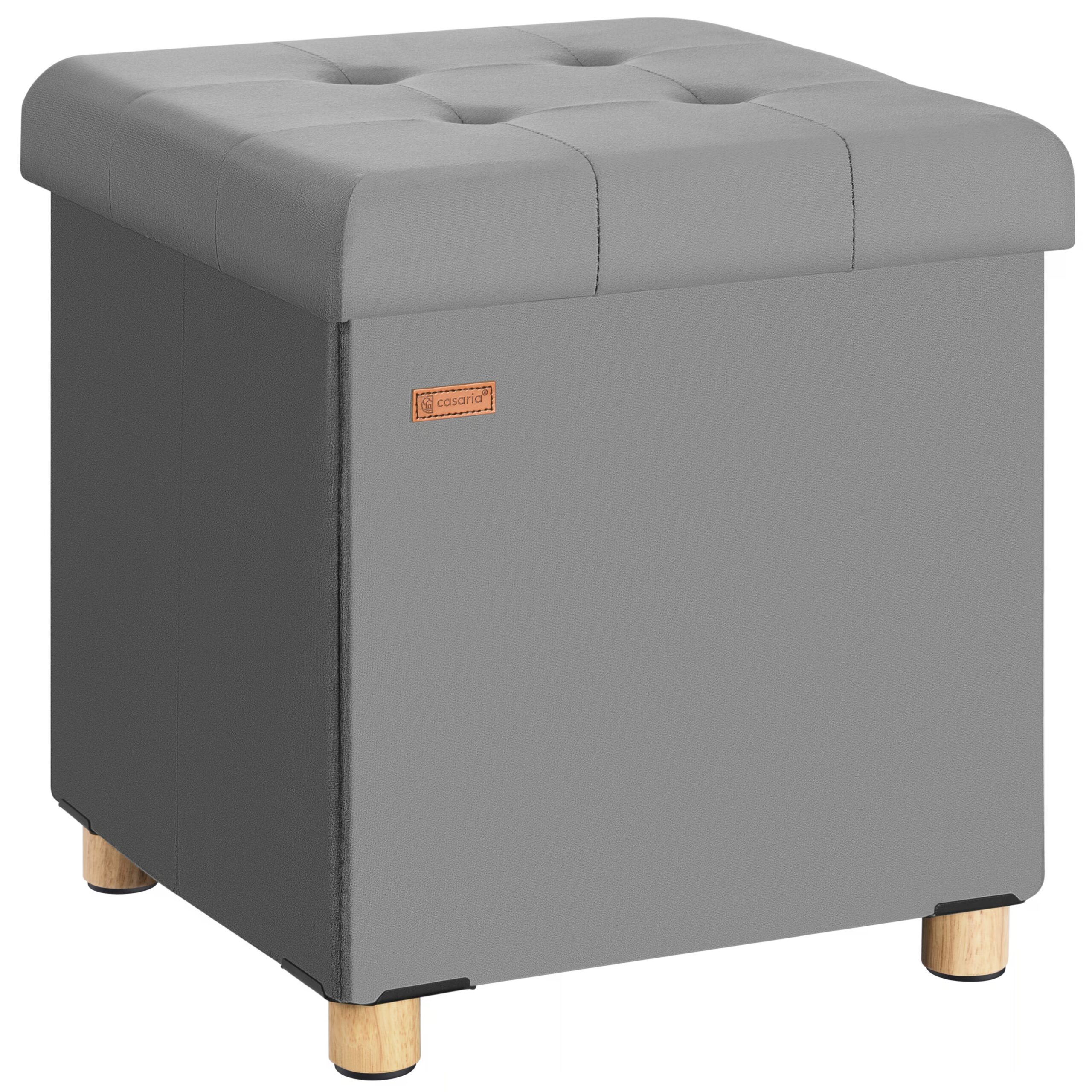 Sitzhocker Anthrazit Samt 42x38x38cm faltbar