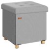 Sitzhocker Grau Samt 42x38x38cm faltbar