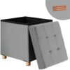 Sitzhocker Grau Samt 42x38x38cm faltbar – Bild 2