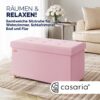 Sitzbank Rosa Samt 76x38x42cm mit Stauraum faltbar – Bild 2