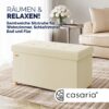 Sitzbank Beige Samt 76x38x42cm mit Stauraum faltbar – Bild 2
