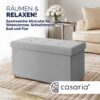 Sitzbank Grau Samt 76x38x42cm mit Stauraum faltbar – Bild 2 Sitzbank Grau Samt 76x38x42cm mit Stauraum faltbar – Bild 2