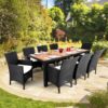 Polyrattan Garten-Sitzgruppe Rom 9-tlg Schwarz Akazienholz – Bild 2 Polyrattan Garten-Sitzgruppe Rom 9-tlg Schwarz Akazienholz – Bild 2