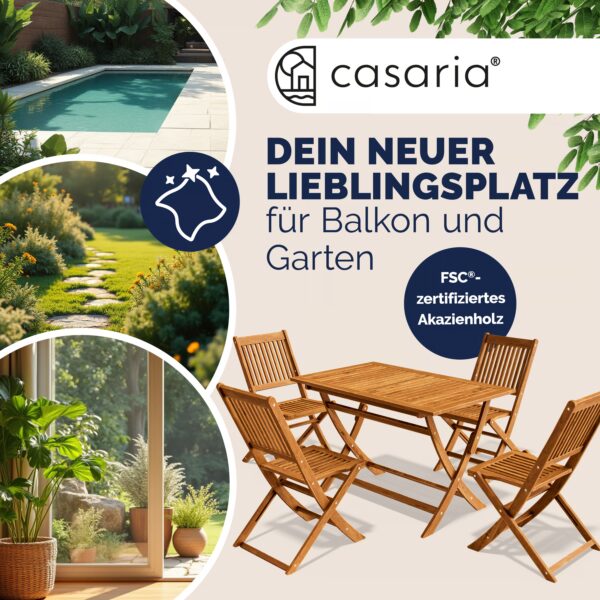 Garten-Sitzgruppe Sydney 5-tlg Akazienholz FSC®-zertifiziert – Bild 2