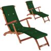 Gartenliege Queen Mary® 2er-Set Akazie FSC®-zertifiziert inkl Auflage Grün