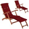 Gartenliege Queen Mary® 2er-Set Akazie FSC®-zertifiziert inkl Auflage Rot