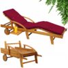 Gartenliege Tami Sun® Akazie inkl Auflage Rot