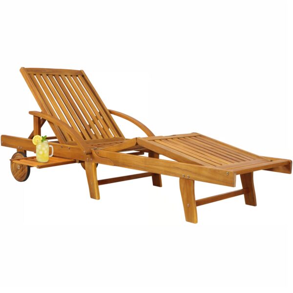 Gartenliege Tami Sun® Akazie inkl Auflage Rot – Bild 2
