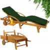 Gartenliege Tami Sun® Akazie inkl Auflage Grün