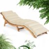 Faltbare Gartenliege Akazie FSC®-zertifiziert inkl Auflage Creme