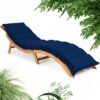 Faltbare Gartenliege Akazie FSC®-zertifiziert inkl Auflage Blau