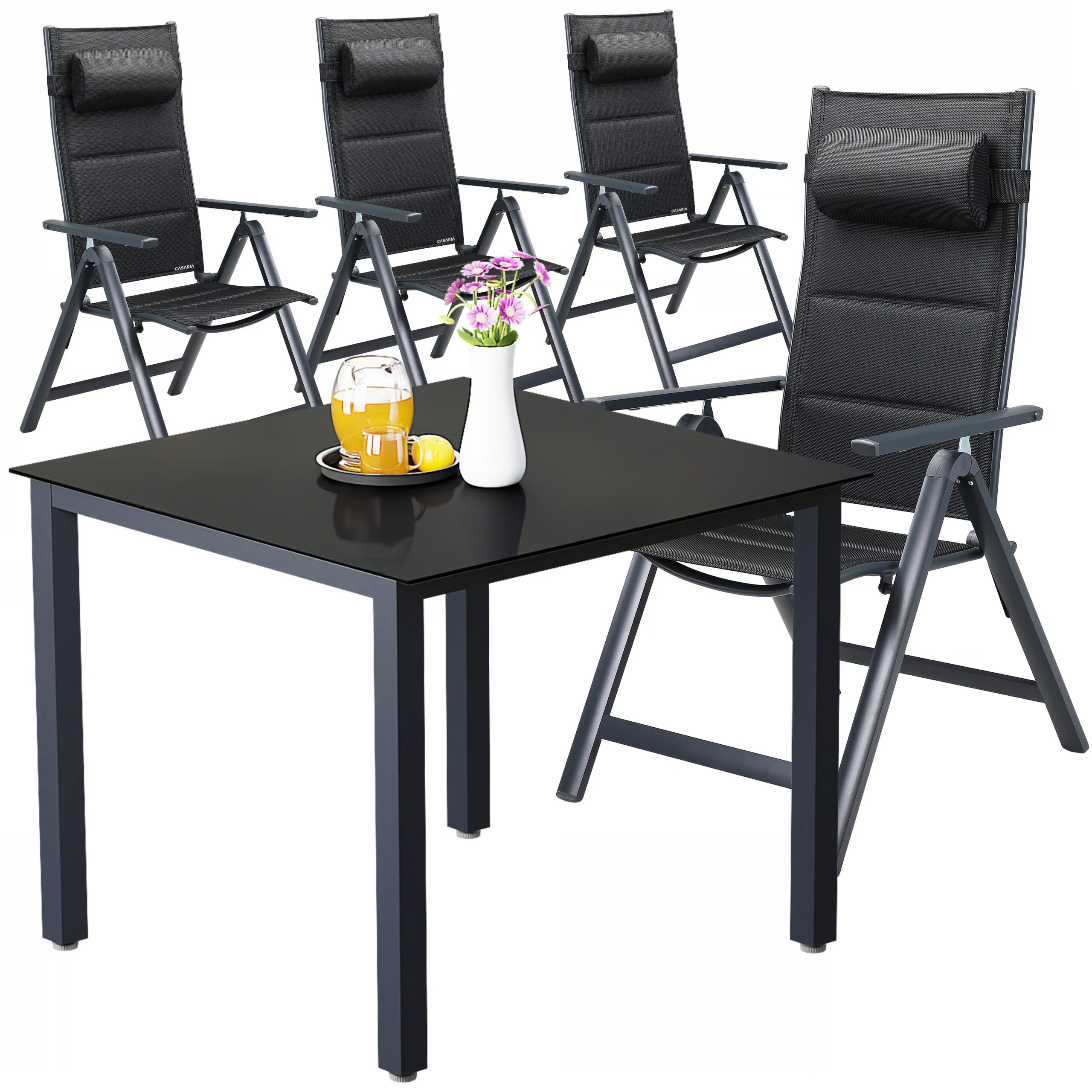 Garten-Sitzgruppe Bern Premium 5-tlg Anthrazit Alu