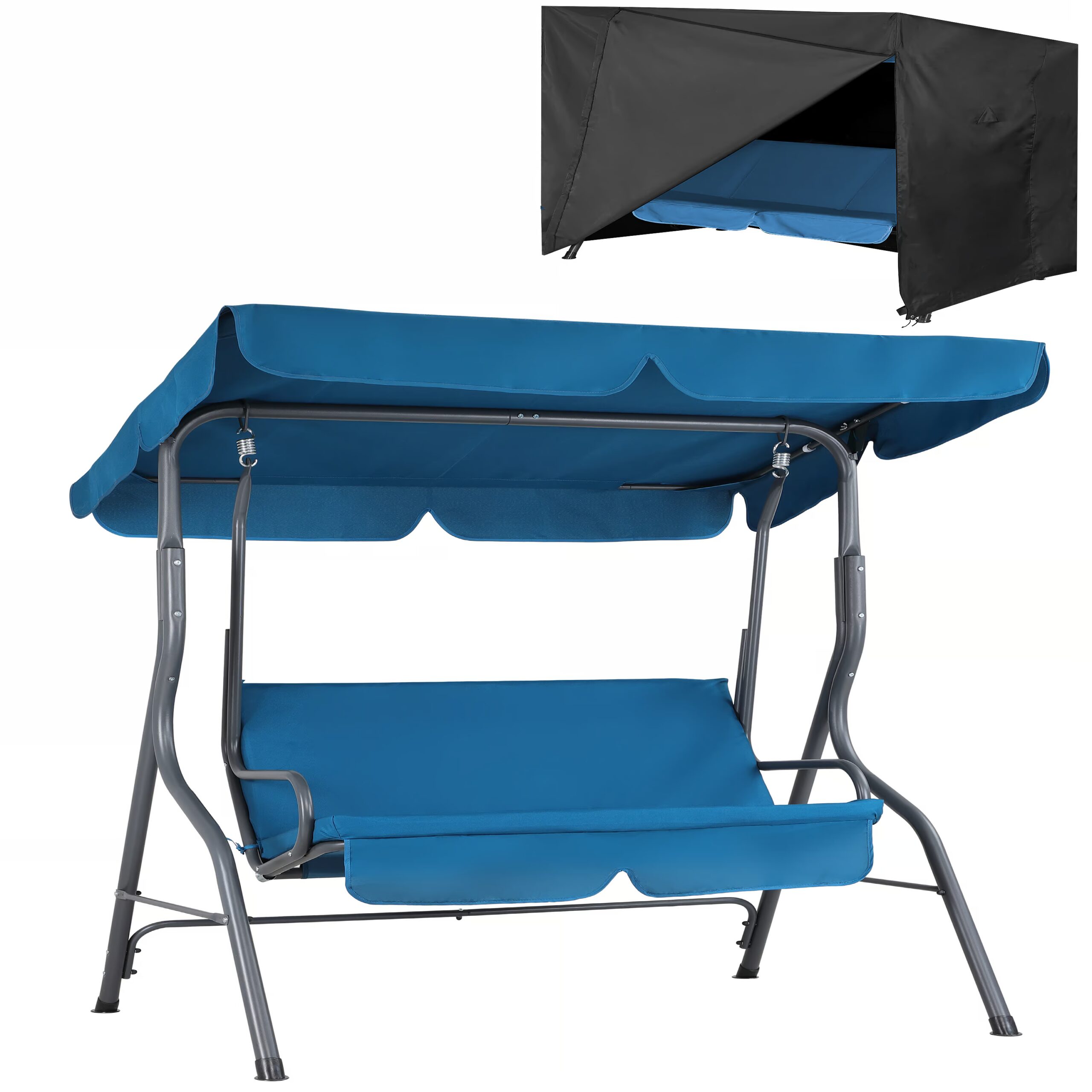 Hollywoodschaukel Atlantik Blau + Abdeckplane