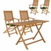 Garten-Sitzgruppe Bari 5-tlg Akazienholz FSC®-zertifiziert Sitzkissen Grün