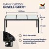 Polyrattan Gartentisch Schwarz 190x90x75cm Glas – Bild 2