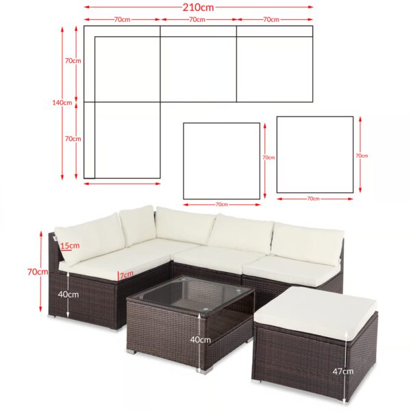 Polyrattan Ecklounge Braun/Creme mit Polyrattan Auflagenbox Braun – Bild 2 Polyrattan Ecklounge Braun/Creme mit Polyrattan Auflagenbox Braun – Bild 2