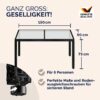 Polyrattan Gartentisch Schwarz 150x90x75cm Glas – Bild 2