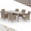 Polyrattan Garten-Sitzgruppe 7-tlg Creme/Creme
