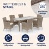 Polyrattan Garten-Sitzgruppe 7-tlg Creme/Creme – Bild 2