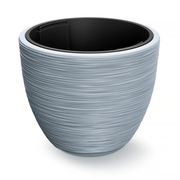 Blumentopf Rillen Grau Kunststoff 40x32cm