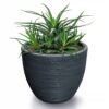 Blumentopf Rillen Grau Kunststoff 40x32cm – Bild 2