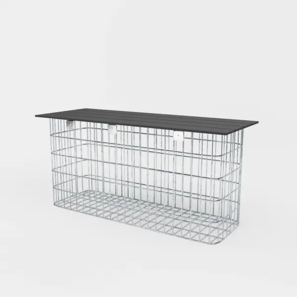 Gartenbank 102 x 50 x 32 cm MW 5 x 10 cm feuerverzinkt, mit Recyclingauflage in anthrazit