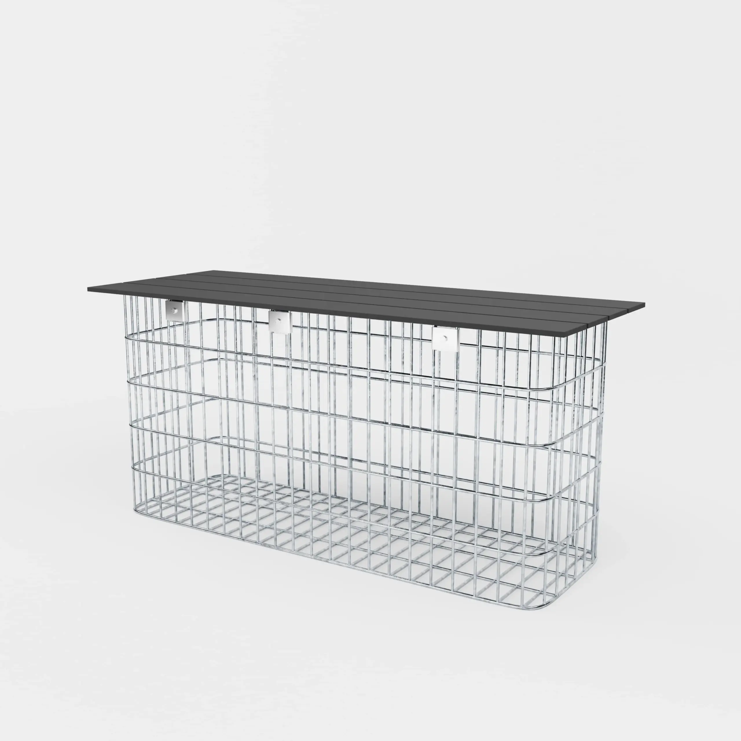 Gartenbank 102 x 50 x 32 cm MW 5 x 10 cm feuerverzinkt, mit Recyclingauflage in anthrazit