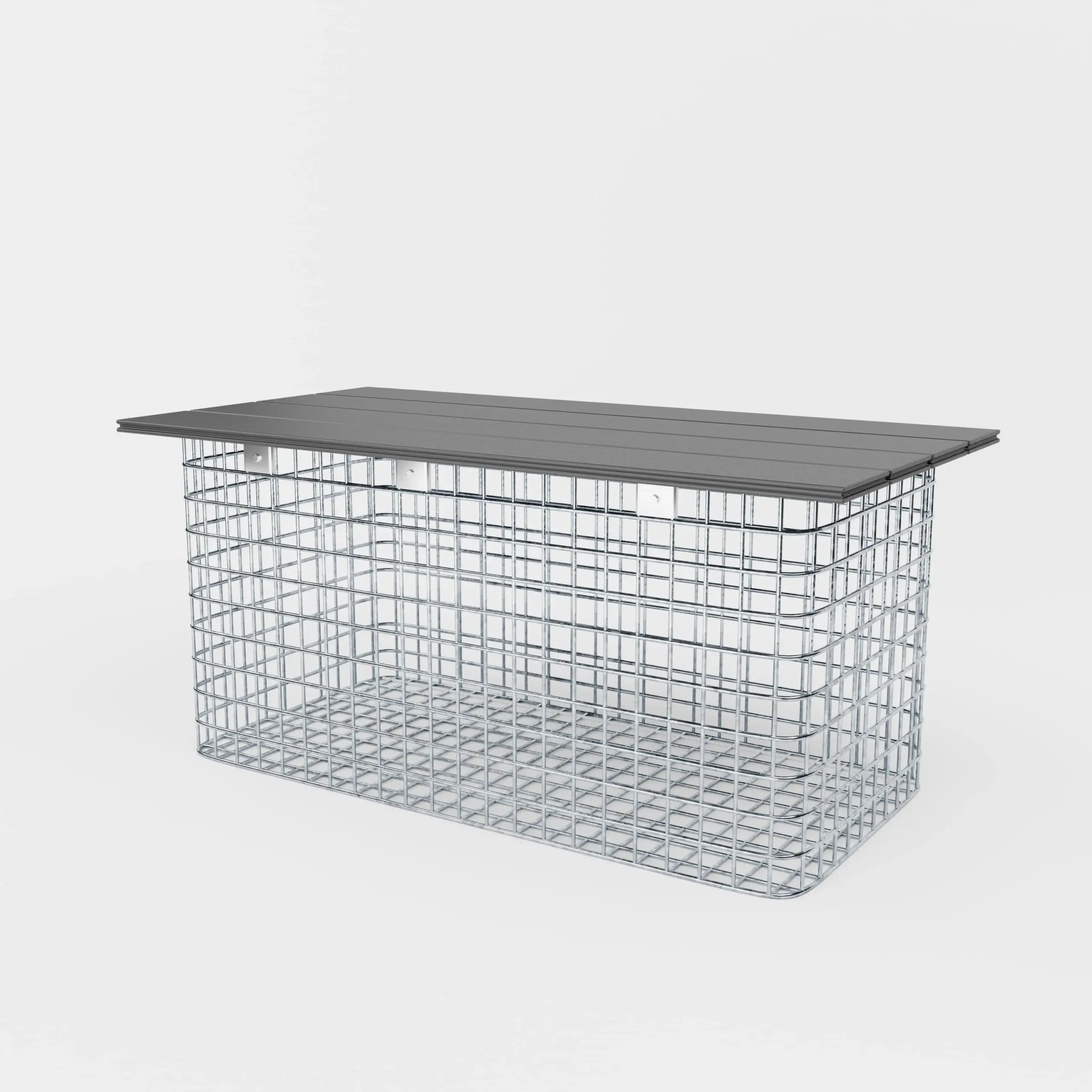 Gartenbank 102 x 50 x 52 cm MW 5 x 5 cm feuerverzinkt, mit Recyclingauflage in anthrazit