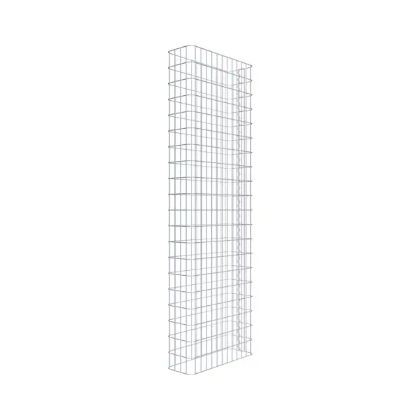 Gabionenzaun Länge 62 cm, Höhe 200 cm, Tiefe 22 cm, Maschenweite 5 x 10 cm