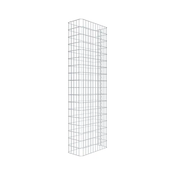 Gabionenzaun Länge 57 cm, Höhe 180 cm, Tiefe 27 cm, Maschenweite 5 x 10 cm