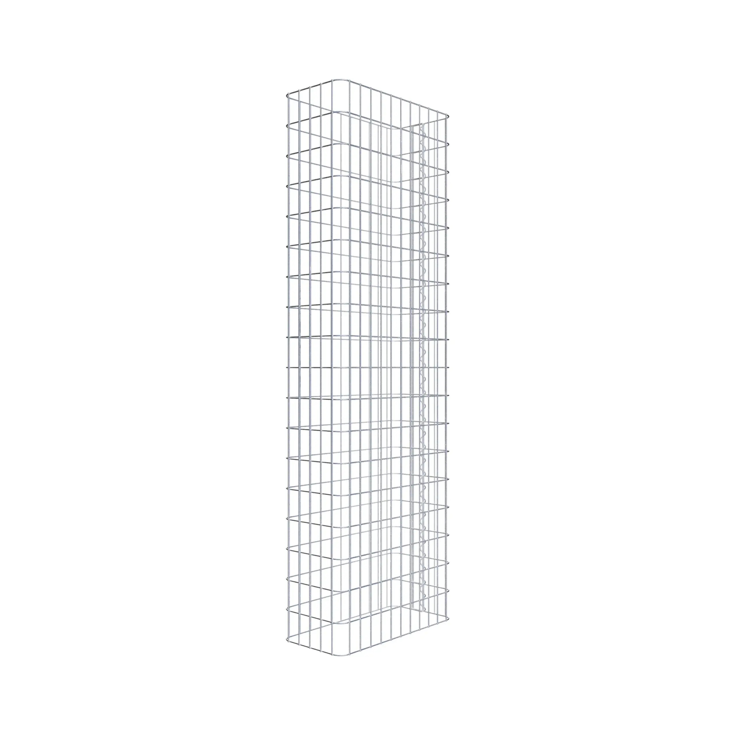Gabionenzaun Länge 57 cm, Höhe 180 cm, Tiefe 27 cm, Maschenweite 5 x 10 cm