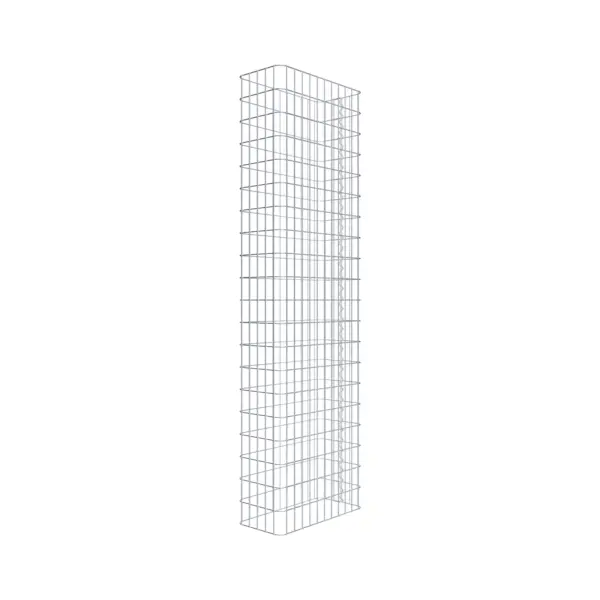 Gabionenzaun Länge 57 cm, Höhe 200 cm, Tiefe 27 cm, Maschenweite 5 x 10 cm