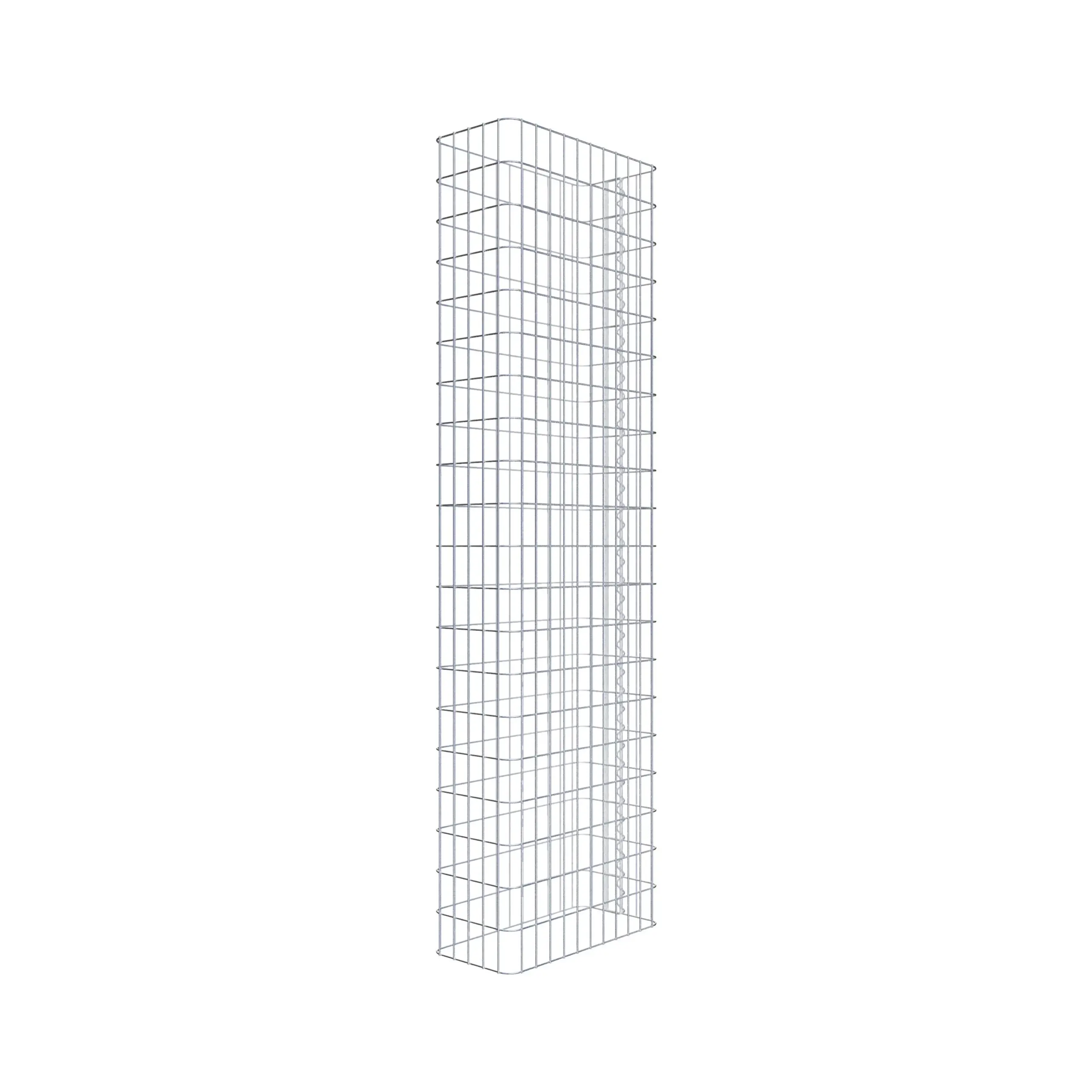 Gabionenzaun Länge 57 cm, Höhe 200 cm, Tiefe 27 cm, Maschenweite 5 x 10 cm
