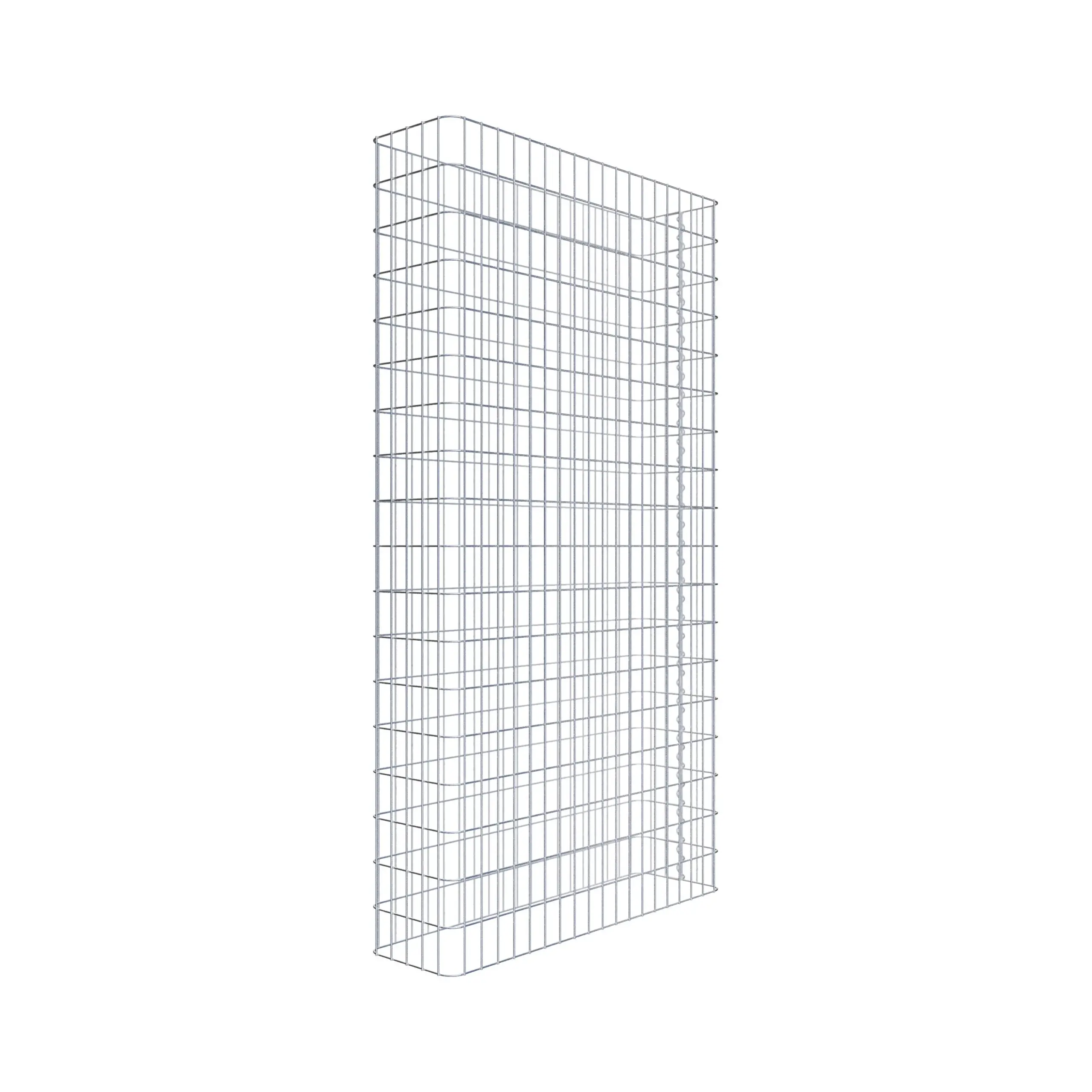 Gabionenzaun Länge 97 cm, Höhe 180 cm, Tiefe 27 cm, Maschenweite 5 x 10 cm