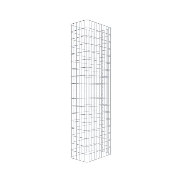 Gabionenzaun Länge 52 cm, Höhe 180 cm, Tiefe 32 cm, Maschenweite 5 x 10 cm