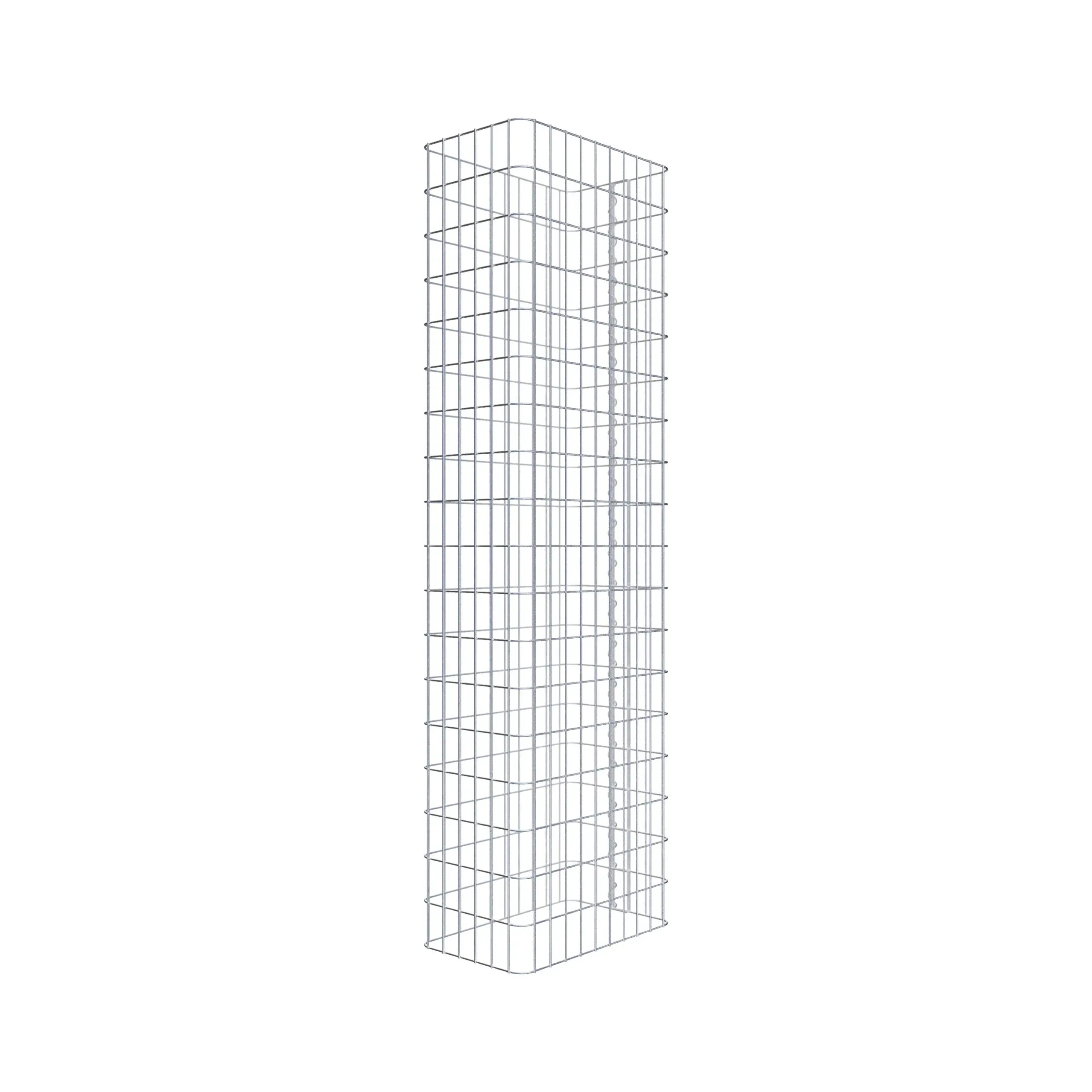 Gabionenzaun Länge 52 cm, Höhe 180 cm, Tiefe 32 cm, Maschenweite 5 x 10 cm