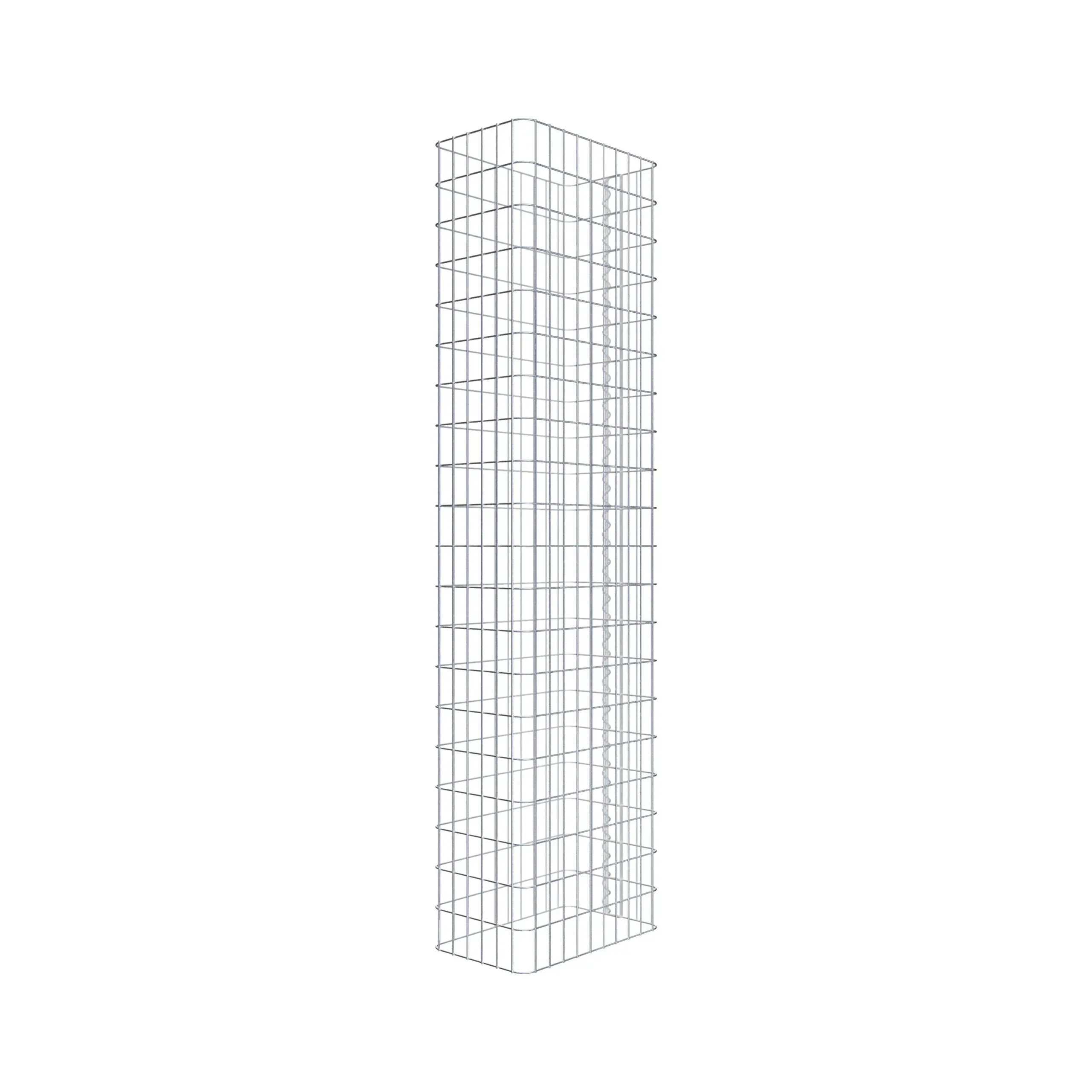 Gabionenzaun Länge 52 cm, Höhe 200 cm, Tiefe 32 cm, Maschenweite 5 x 10 cm