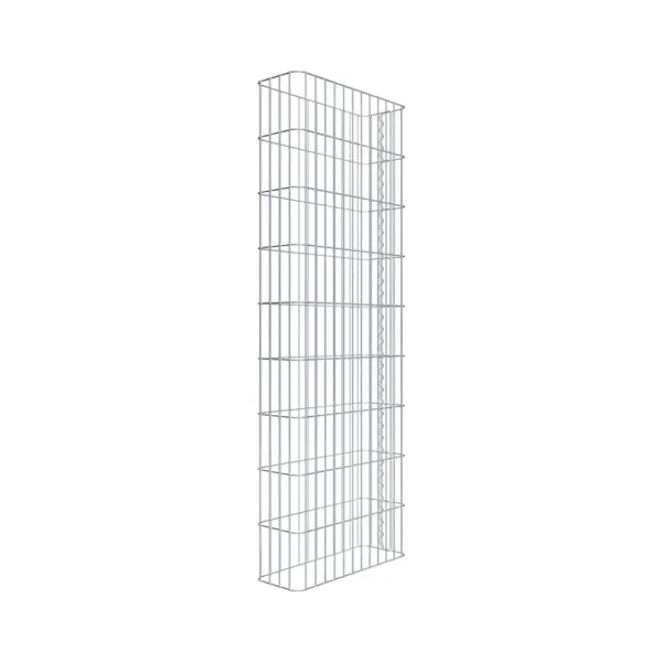 Gabionenzaun Länge 62 cm, Höhe 180 cm, Tiefe 22 cm, Maschenweite 5 x 20 cm