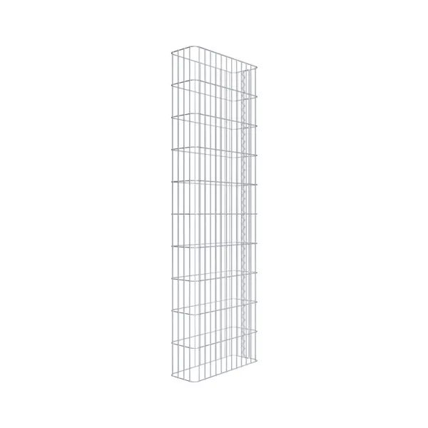 Gabionenzaun Länge 62 cm, Höhe 200 cm, Tiefe 22 cm, Maschenweite 5 x 20 cm