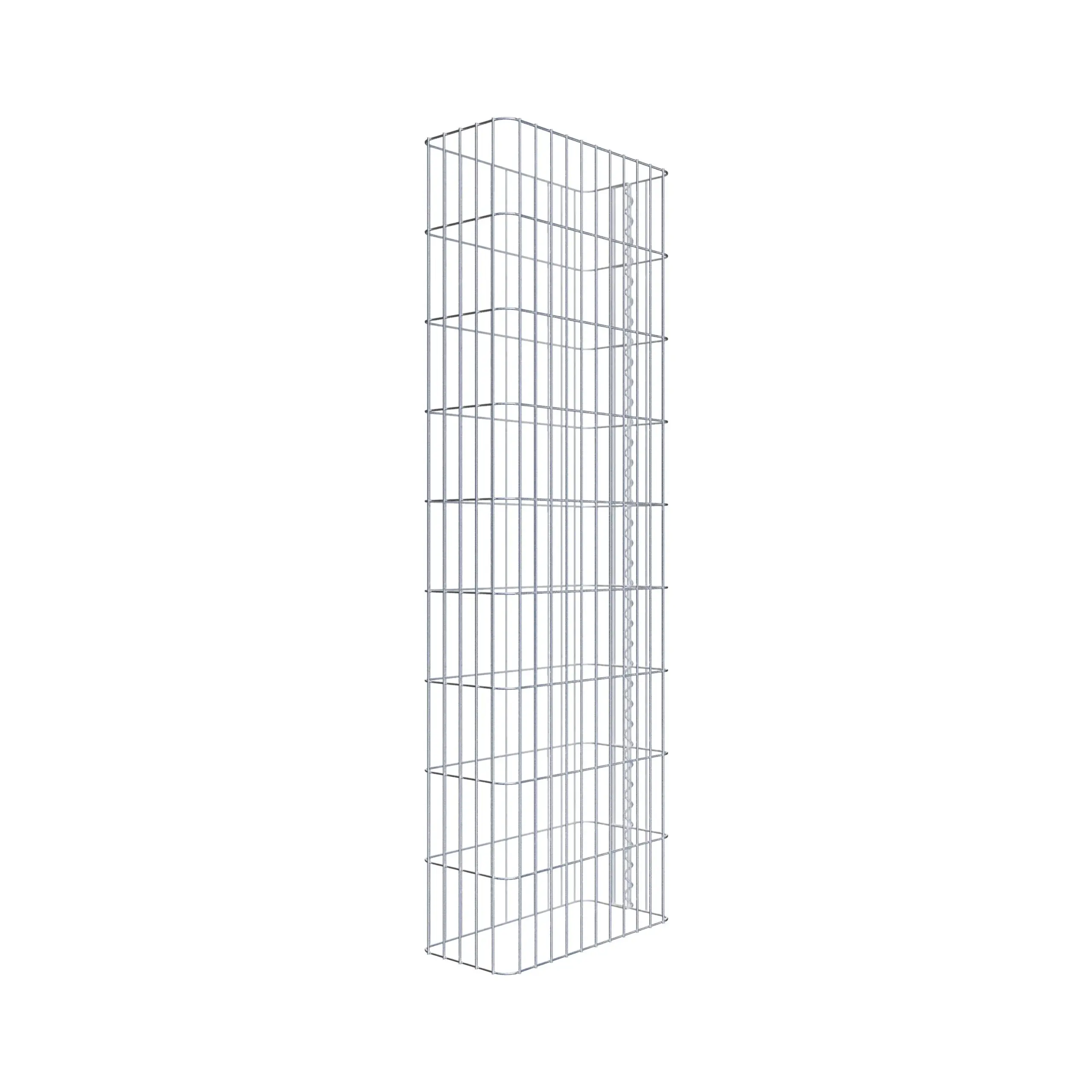 Gabionenzaun Länge 57 cm, Höhe 180 cm, Tiefe 27 cm, Maschenweite 5 x 20 cm